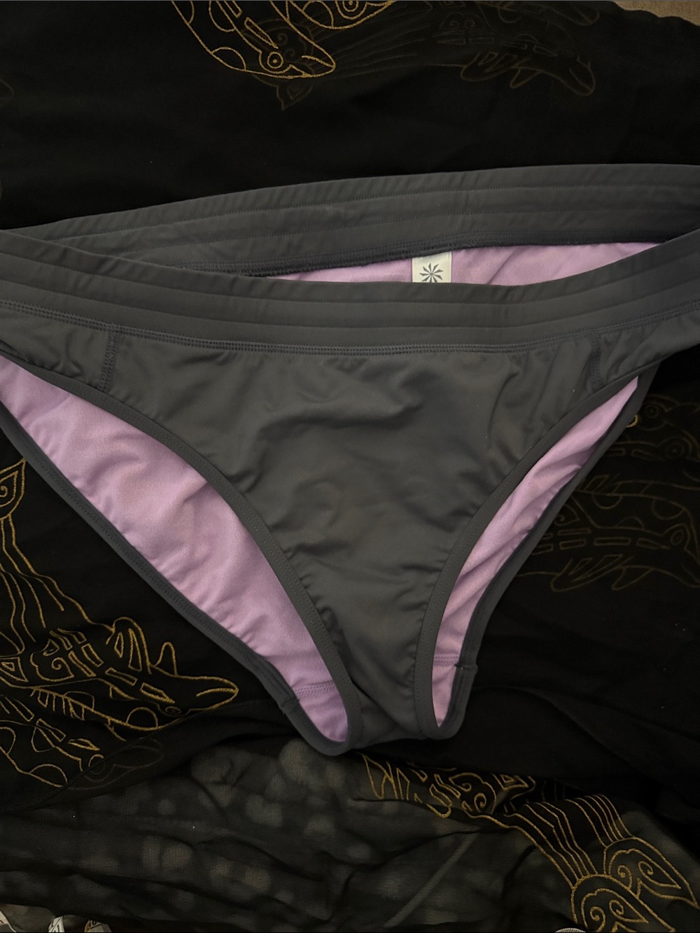 Athleta Grey & Lavender Bikini Bottom